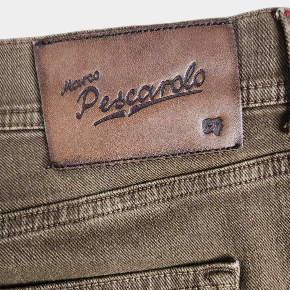 Marco Pescarolo Straight Leg Jeans Mens 56 IT 36x30 Measured Brown 100% Cotton - Picture 13 of 16